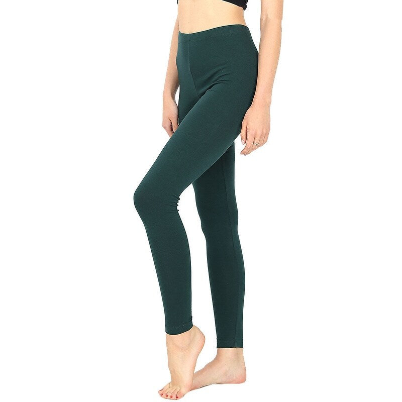 Women's Full-Length Cotton Ankle Leggings | Comfortable & Stretchy